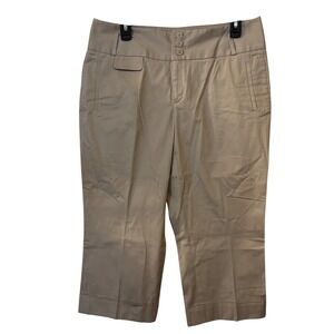 Banana Repubic Women's Capri Pants 10 Khaki Jackson Fit Stretch